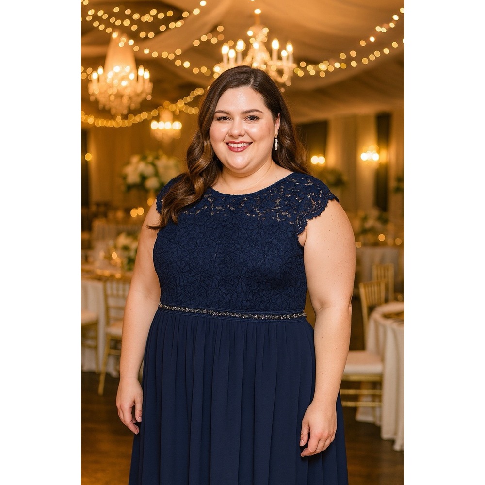Musol New Woman's Dress Size 4XL Navy Blue Holiday Party‎ Going Out Event Party